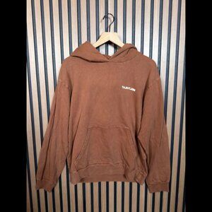 Talentless Hoodie Large Adults Brown Fleece Pullover Soft Logo Assembly